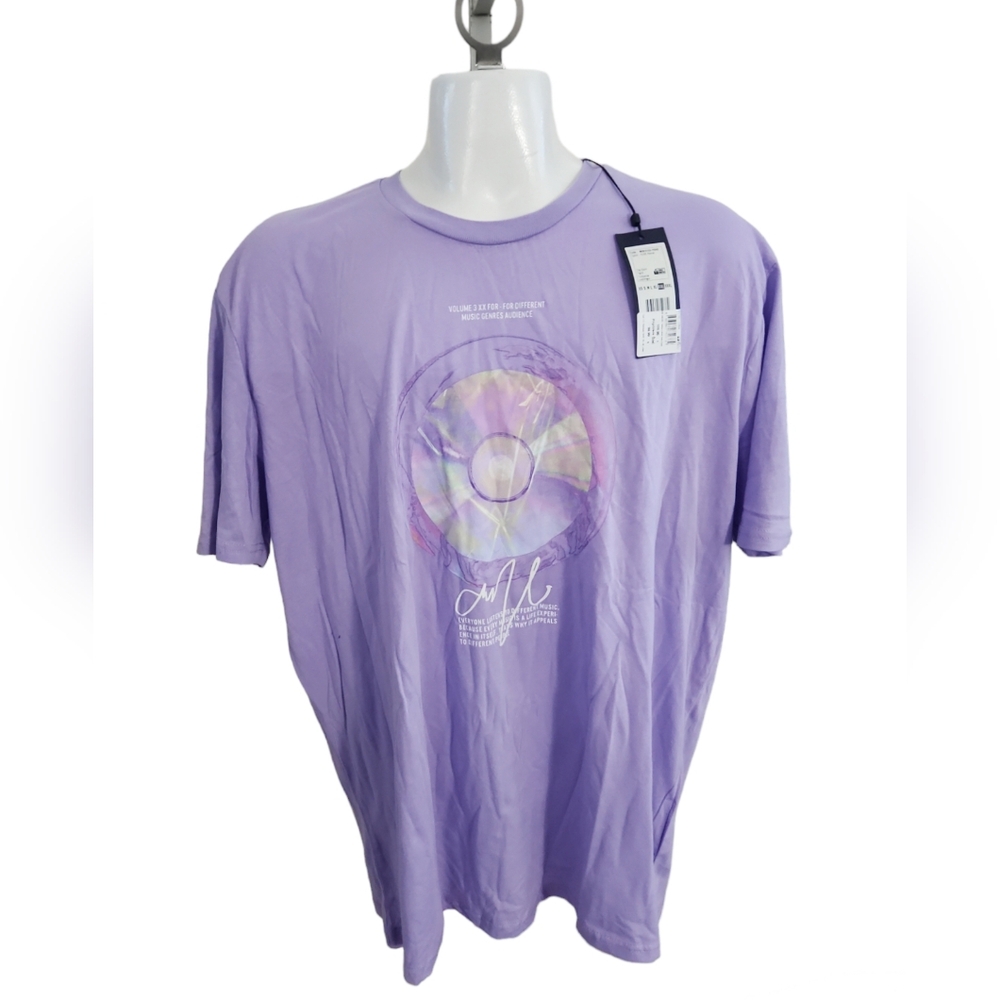 Mavi Loose Fit Graphic Print Crew-Neck T-Shirt Men's New with Tags Size XXL Purp